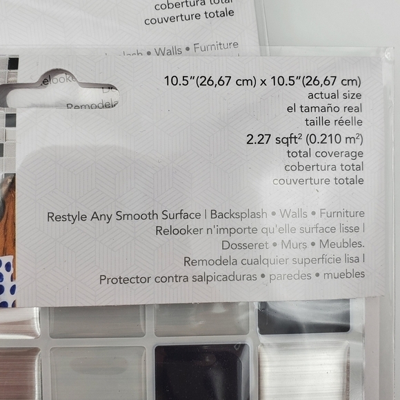 750 Home Stick Tiles Navy/Silver/White 4x4 Pack - Picture 6 of 7